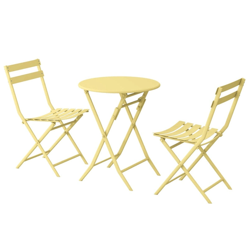 Ensemble de bistro 3 pièces avec table ronde et chaises pliantes – 31,7 H x 17,32 L x 16,53 P