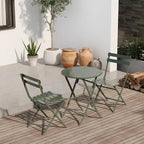 Ensemble de bistro 3 pièces avec table ronde et chaises pliantes – 31,7 H x 17,32 L x 16,53 P