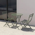 Ensemble de bistro 3 pièces avec table ronde et chaises pliantes – 31,7 H x 17,32 L x 16,53 P