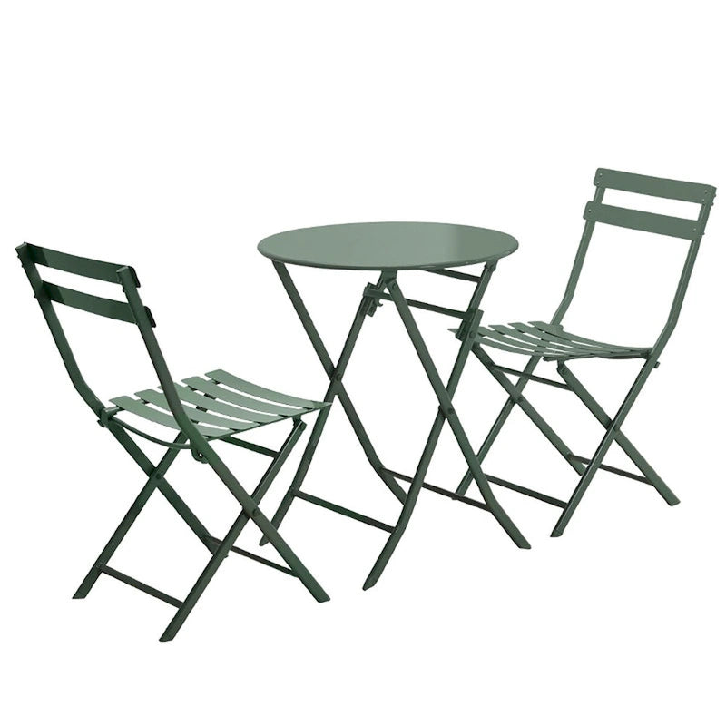 Ensemble de bistro 3 pièces avec table ronde et chaises pliantes – 31,7 H x 17,32 L x 16,53 P