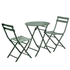 Ensemble de bistro 3 pièces avec table ronde et chaises pliantes – 31,7 H x 17,32 L x 16,53 P