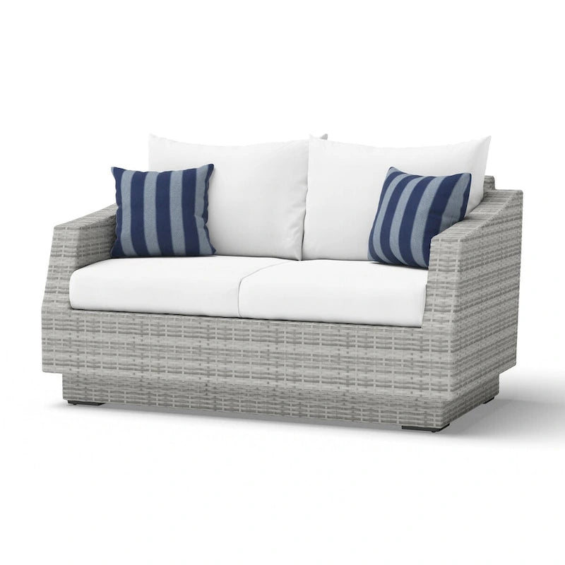 Ensemble de 6 pièces de patio extérieur Cannes Sunbrella : Causeuse et fauteuils club à bascule