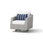 Ensemble de 6 pièces de patio extérieur Cannes Sunbrella : Causeuse et fauteuils club à bascule