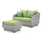 Ensemble de 6 pièces de patio extérieur Cannes Sunbrella : Causeuse et fauteuils club à bascule