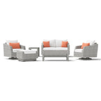 Ensemble de 6 pièces de patio extérieur Cannes Sunbrella : Causeuse et fauteuils club à bascule