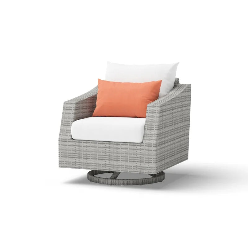 Ensemble de 6 pièces de patio extérieur Cannes Sunbrella : Causeuse et fauteuils club à bascule