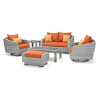 Ensemble de 6 pièces de patio extérieur Cannes Sunbrella : Causeuse et fauteuils club à bascule