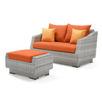 Ensemble de 6 pièces de patio extérieur Cannes Sunbrella : Causeuse et fauteuils club à bascule