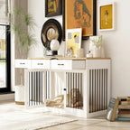 Grande cage pour chien moderne avec tiroirs de rangement - Finition élégante espresso