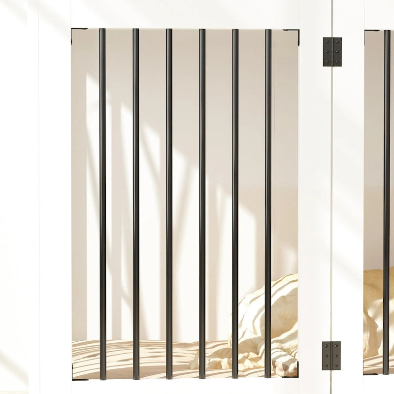 Grande cage pour chien moderne avec tiroirs de rangement - Finition élégante espresso