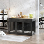 Grande cage pour chien moderne avec tiroirs de rangement - Finition élégante espresso