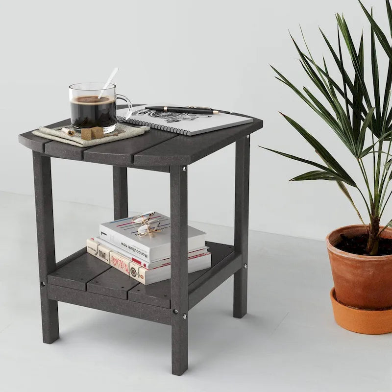 Table d'appoint d'extérieur en PEHD résistant aux intempéries - Meuble d'appoint de patio moderne - 2,4 m x 3 m