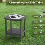 Table d'appoint d'extérieur en PEHD résistant aux intempéries - Meuble d'appoint de patio moderne - 2,4 m x 3 m