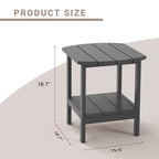Table d'appoint d'extérieur en PEHD résistant aux intempéries - Meuble d'appoint de patio moderne - 2,4 m x 3 m