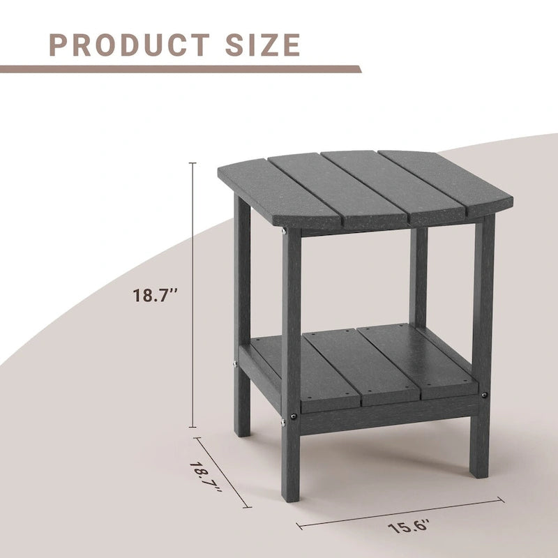Table d'appoint d'extérieur en PEHD résistant aux intempéries - Meuble d'appoint de patio moderne - 2,4 m x 3 m