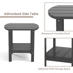 Table d'appoint d'extérieur en PEHD résistant aux intempéries - Meuble d'appoint de patio moderne - 2,4 m x 3 m