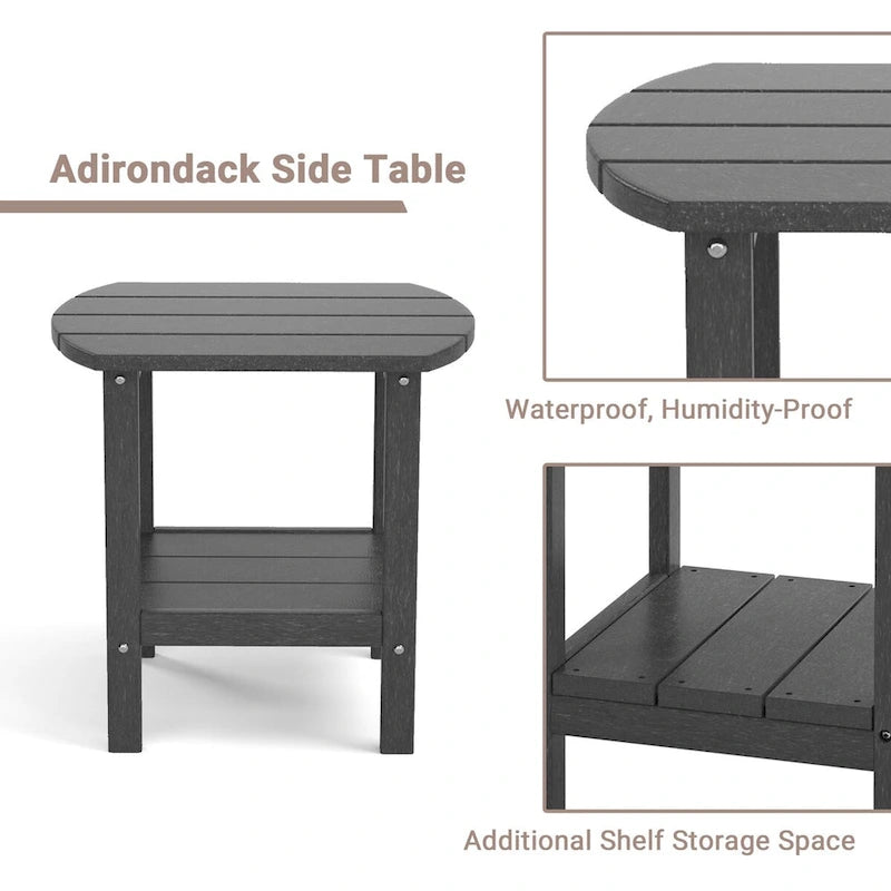 Table d'appoint d'extérieur en PEHD résistant aux intempéries - Meuble d'appoint de patio moderne - 2,4 m x 3 m