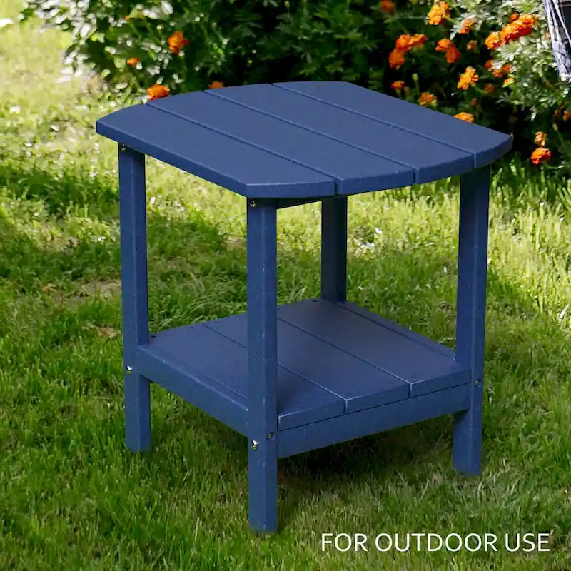 Table d'appoint d'extérieur en PEHD résistant aux intempéries - Meuble d'appoint de patio moderne - 2,4 m x 3 m