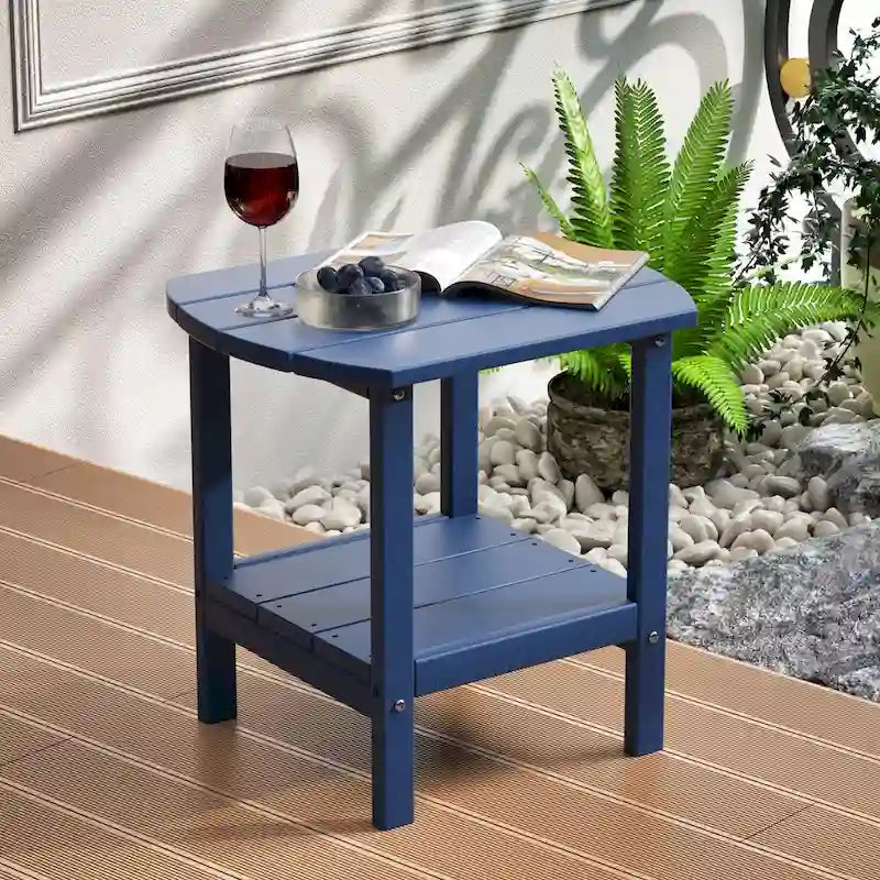 Table d'appoint d'extérieur en PEHD résistant aux intempéries - Meuble d'appoint de patio moderne - 2,4 m x 3 m