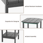 Table d'appoint d'extérieur en PEHD résistant aux intempéries - Meuble d'appoint de patio moderne - 2,4 m x 3 m