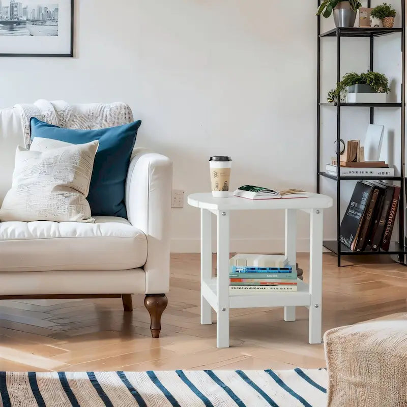 Table d'appoint d'extérieur en PEHD résistant aux intempéries - Meuble d'appoint de patio moderne - 2,4 m x 3 m