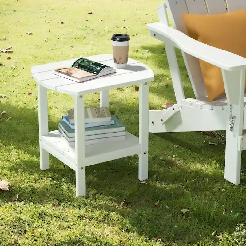 Table d'appoint d'extérieur en PEHD résistant aux intempéries - Meuble d'appoint de patio moderne - 2,4 m x 3 m