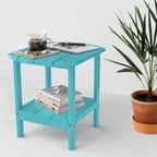 Table d'appoint d'extérieur en PEHD résistant aux intempéries - Meuble d'appoint de patio moderne - 2,4 m x 3 m