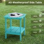 Table d'appoint d'extérieur en PEHD résistant aux intempéries - Meuble d'appoint de patio moderne - 2,4 m x 3 m
