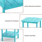 Table d'appoint d'extérieur en PEHD résistant aux intempéries - Meuble d'appoint de patio moderne - 2,4 m x 3 m