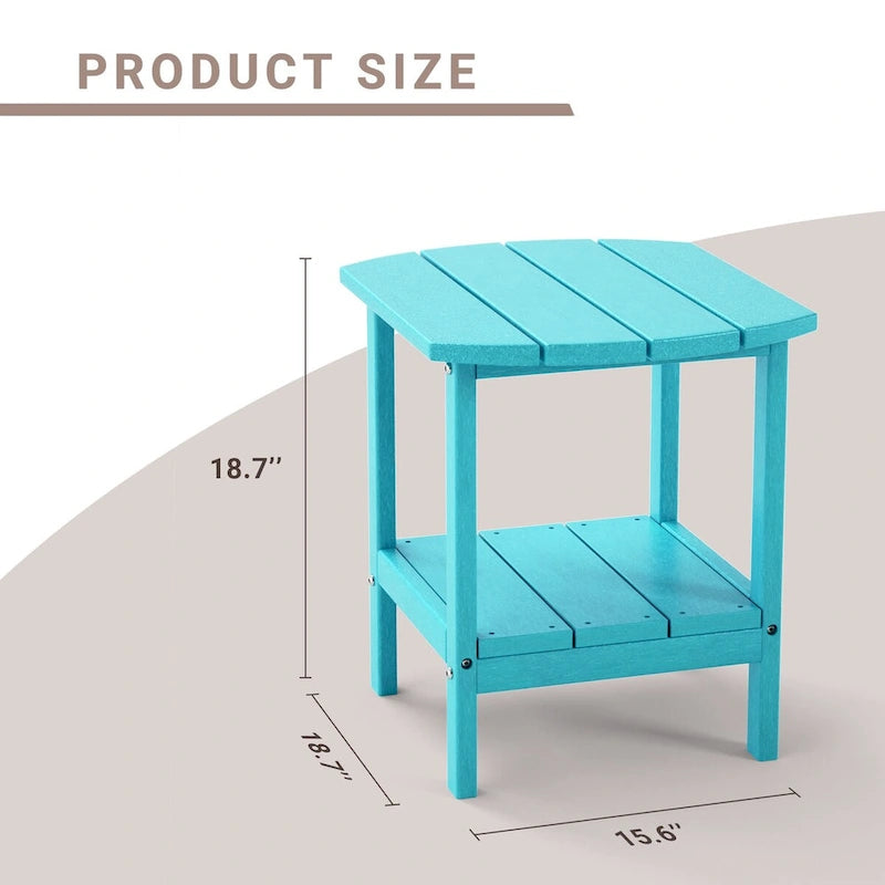 Table d'appoint d'extérieur en PEHD résistant aux intempéries - Meuble d'appoint de patio moderne - 2,4 m x 3 m