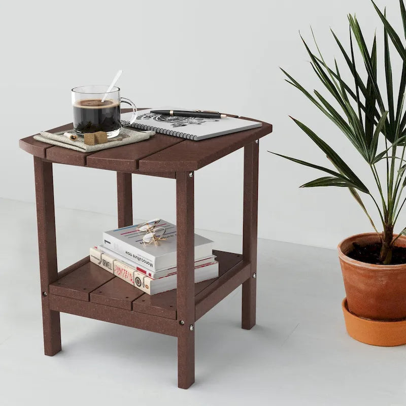 Table d'appoint d'extérieur en PEHD résistant aux intempéries - Meuble d'appoint de patio moderne - 2,4 m x 3 m