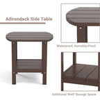 Table d'appoint d'extérieur en PEHD résistant aux intempéries - Meuble d'appoint de patio moderne - 2,4 m x 3 m