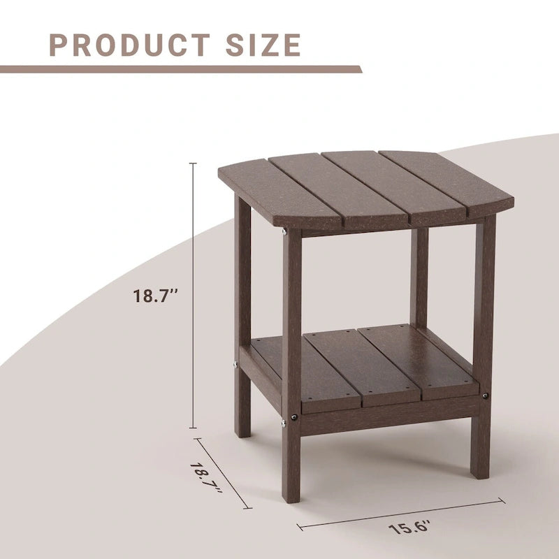 Table d'appoint d'extérieur en PEHD résistant aux intempéries - Meuble d'appoint de patio moderne - 2,4 m x 3 m