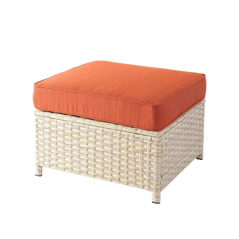 HOOOWOOO Ensemble de 9 pièces de mobilier de jardin en osier avec table brasero