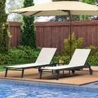 Outdoor Resin Lounge With Side Table And Adjustable Back