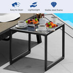 Chaise Longue d'Extérieur en Résine avec Table d'Appoint et Dossier Inclinable