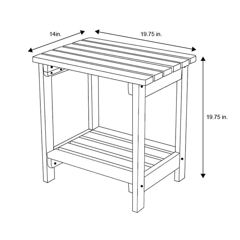 Table d'appoint rectangulaire d'extérieur Luca 19.75 pour patio