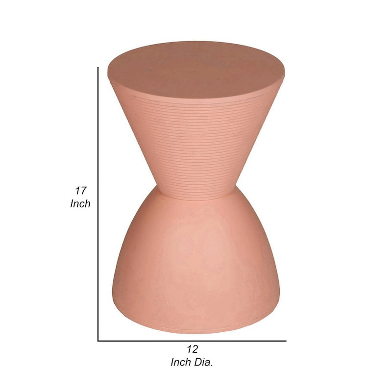 Table d'appoint Niya 43 cm, plateau rond, piedestal, intérieur extérieur, rose