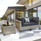 Ensemble de meubles de patio en rotin XIZZI 3 pièces avec table basse