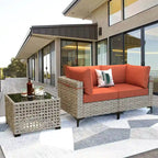 Ensemble de meubles de patio en rotin XIZZI 3 pièces avec table basse