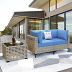 Ensemble de meubles de patio en rotin XIZZI 3 pièces avec table basse
