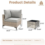 Ensemble de meubles de patio en rotin XIZZI 3 pièces avec table basse