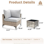 Ensemble de meubles de patio en rotin XIZZI 3 pièces avec table basse