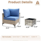 Ensemble de meubles de patio en rotin XIZZI 3 pièces avec table basse