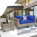 Ensemble de meubles de patio en rotin XIZZI 3 pièces avec table basse