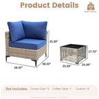 Ensemble de meubles de patio en rotin XIZZI 3 pièces avec table basse