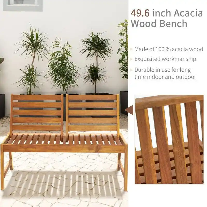 Banc arrière réglable en bois d'acacia de 126 cm - S.O.