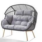 Fauteuil double œuf de patio extérieur 2 personnes - Gris foncé