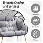 Fauteuil double œuf de patio extérieur 2 personnes - Gris foncé