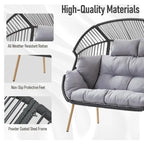 Fauteuil double œuf de patio extérieur 2 personnes - Gris foncé